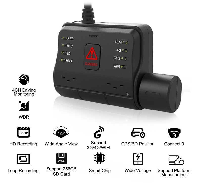 מצלמת רכב עם GPS 4g מעקב חי באמצעות אפליקציה לסמארטפון