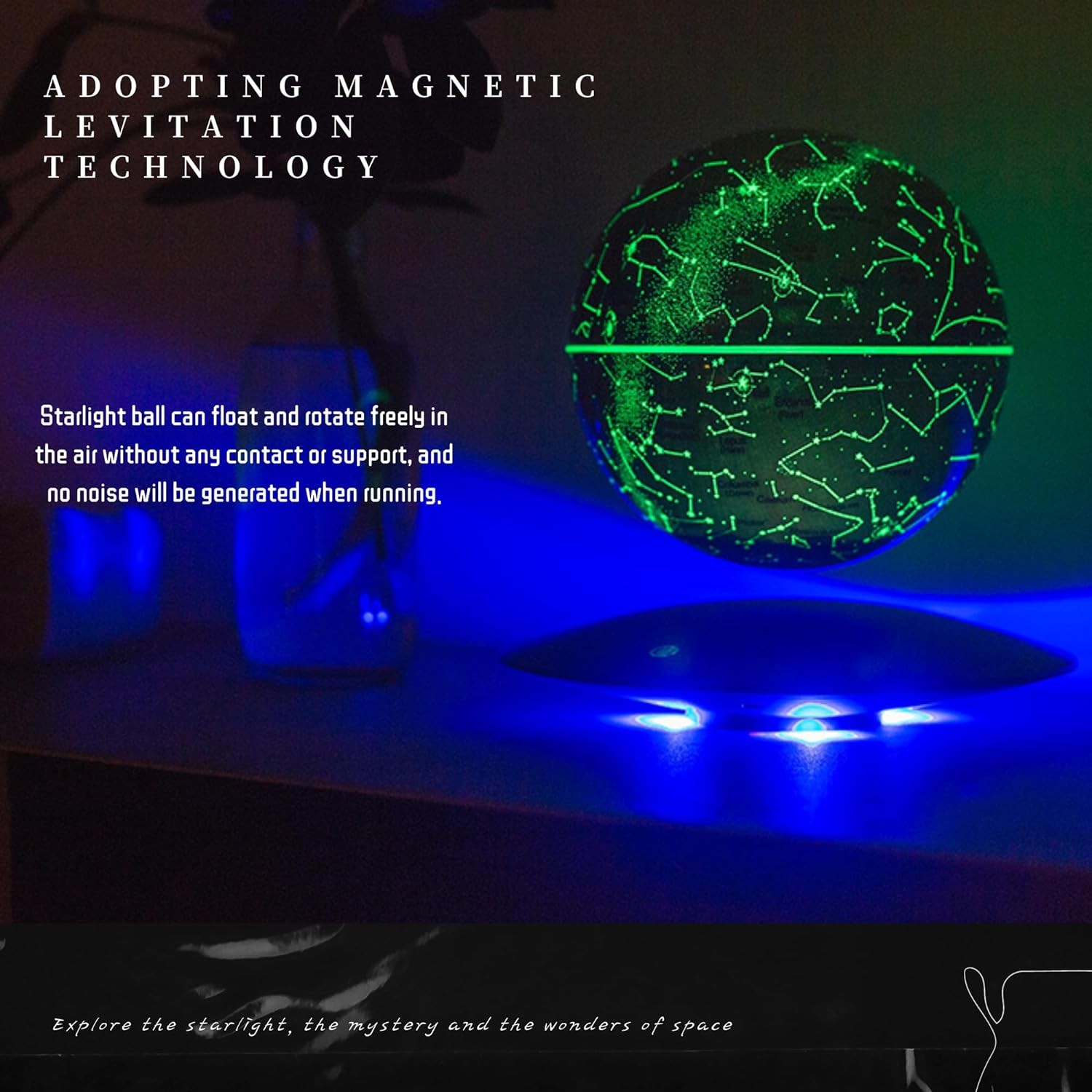 טכנולוגיית ריחוף - מנורת שולחן עגולה צפה