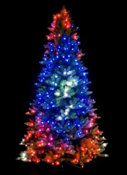 עץ חג המולד נוצץ בקרת led באמצעות טלפון סלולרי