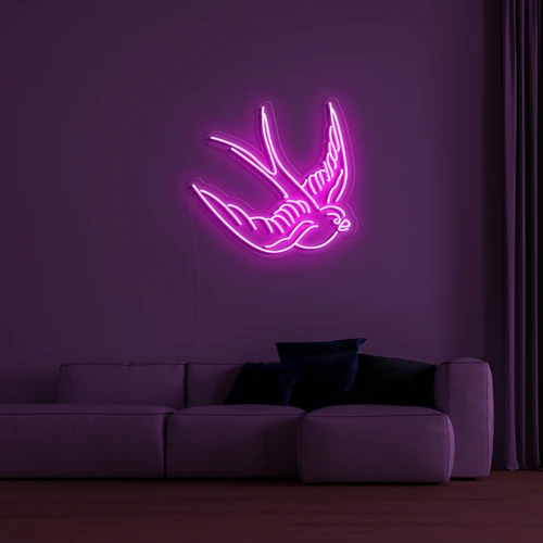 לוגו 3D LED ניאון על הקיר - יונה