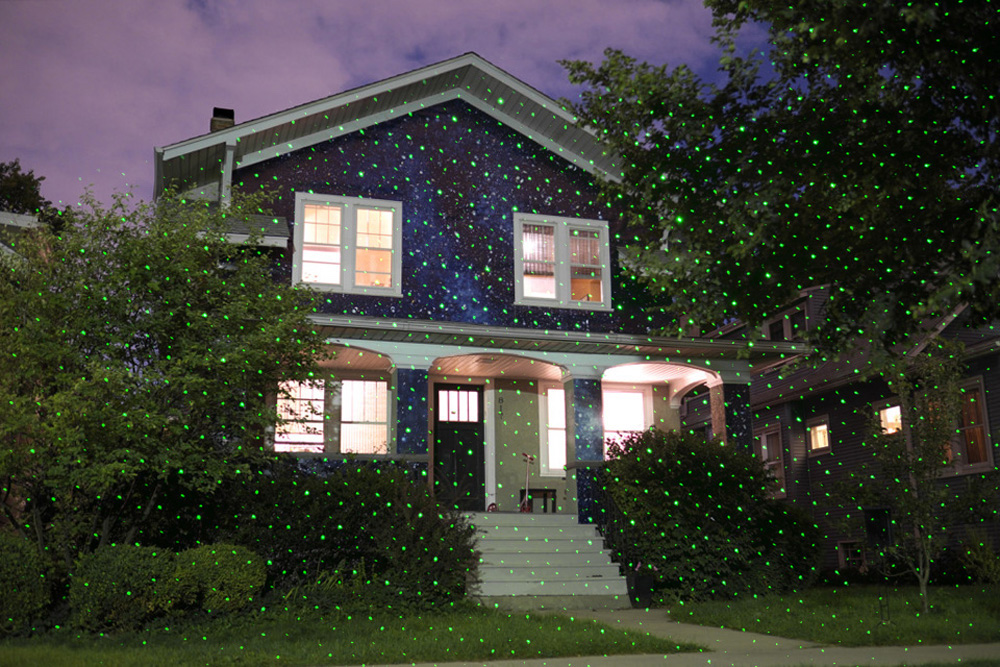 LED מקרן לייזר דקורטיבי חזית הבית בצבע ירוק אדום