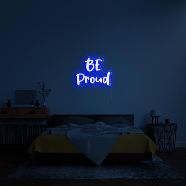 שלט LED ניאון 3D קל על הקיר - BE proound, במידות 100 ס"מ