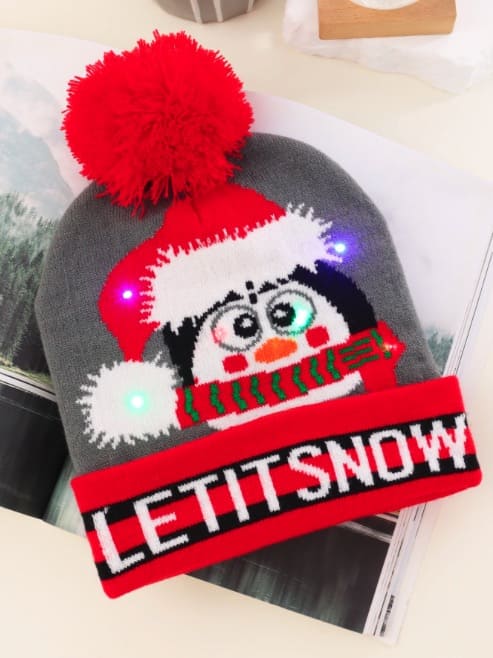 כובע LED לחג המולד אפשר לשלג