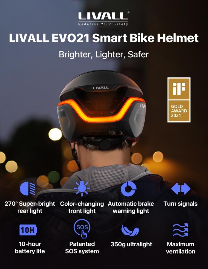 קסדת אופניים SMART - Livall EVO21
