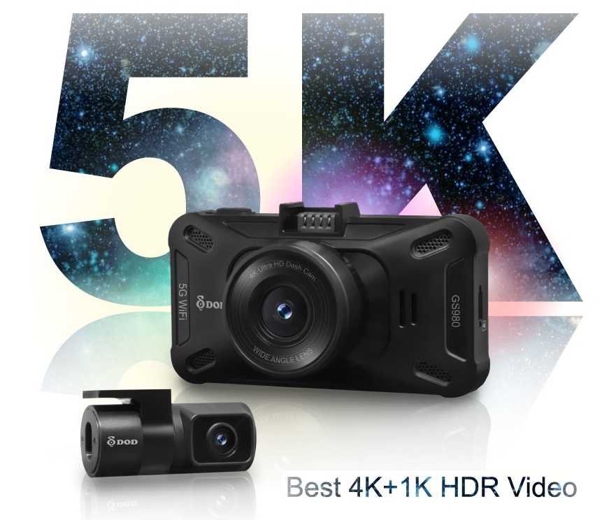 מצלמת הדפים הטובה ביותר 4k 5k מצלמת רכב כפולה DOD GS980D