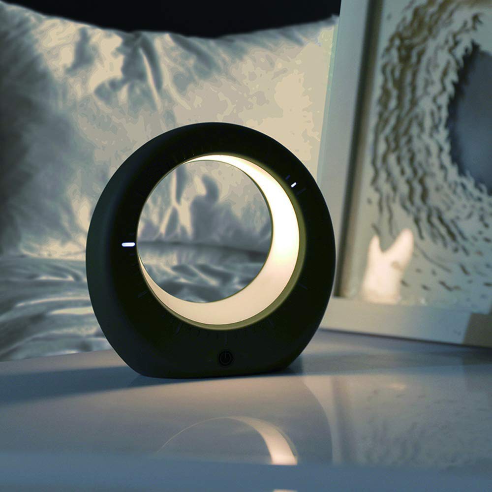 מנורת לילה LED ירח עם שעון מעורר ושעון דיגיטלי