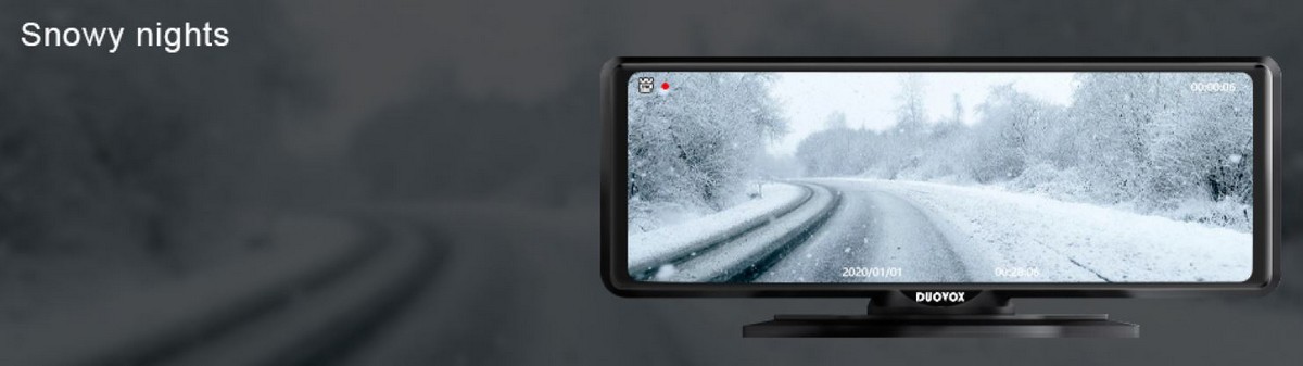 מצלמת הרכב הטובה ביותר duovox v9 - שלג