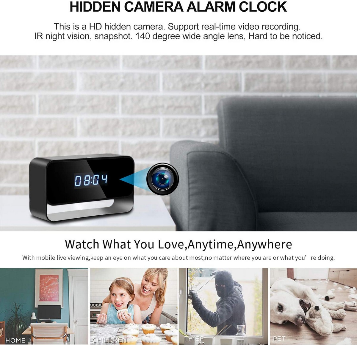 מצלמת wifi לדירה החבויה בשעון המעורר