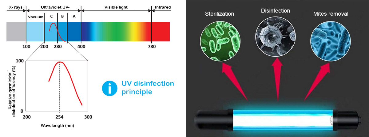 שימוש באורות קרינה UV-C