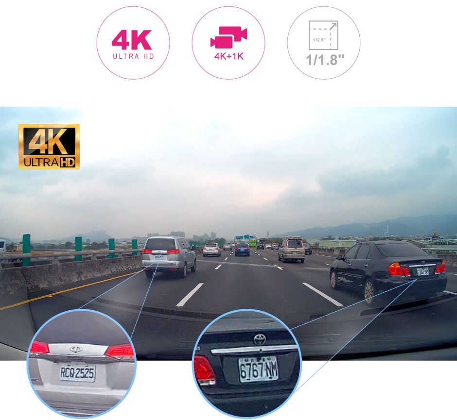 מצלמת רכב 4k מצלמה כפולה לרכב