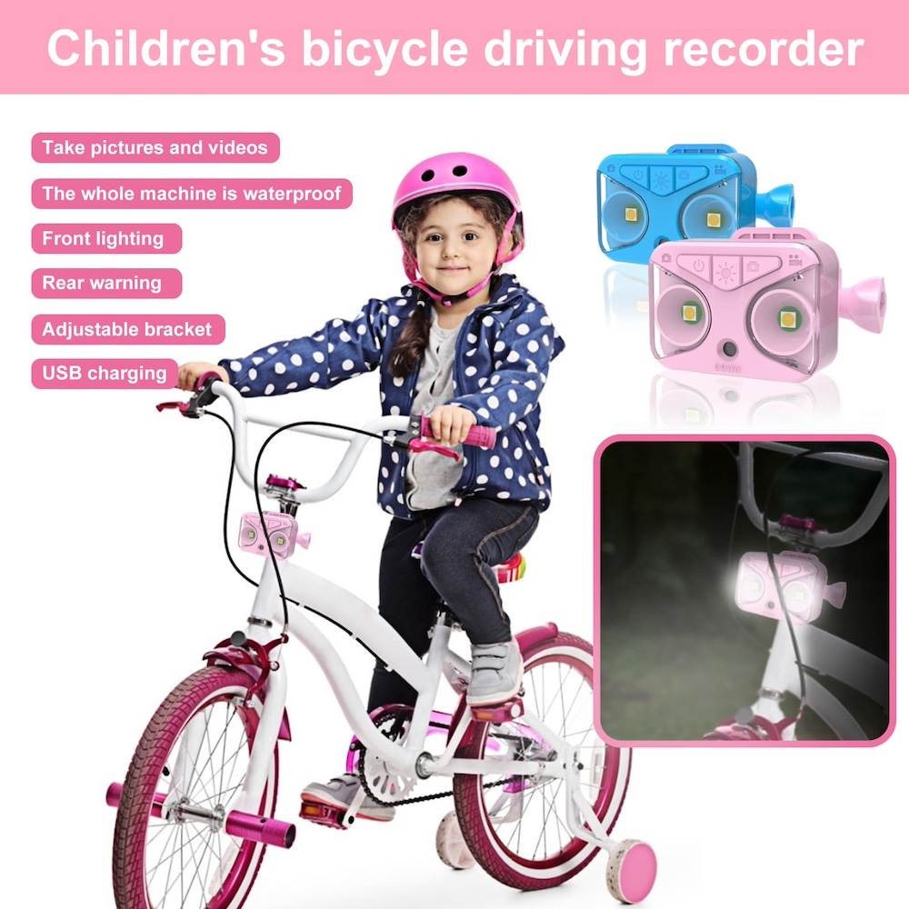 מצלמת אופניים לילדים עם אור אופניים