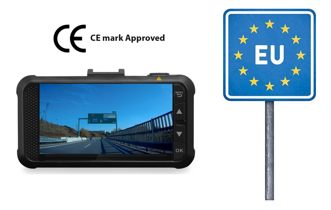 מצלמת רכב מוסמכת מצלמת דשבורד dod gs980d באיחוד האירופי