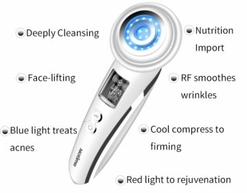 מכשיר להצערת העור בהתבסס על RF ו- LED אור