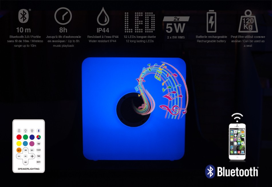 רמקול גן LED זוהר Bluetooth