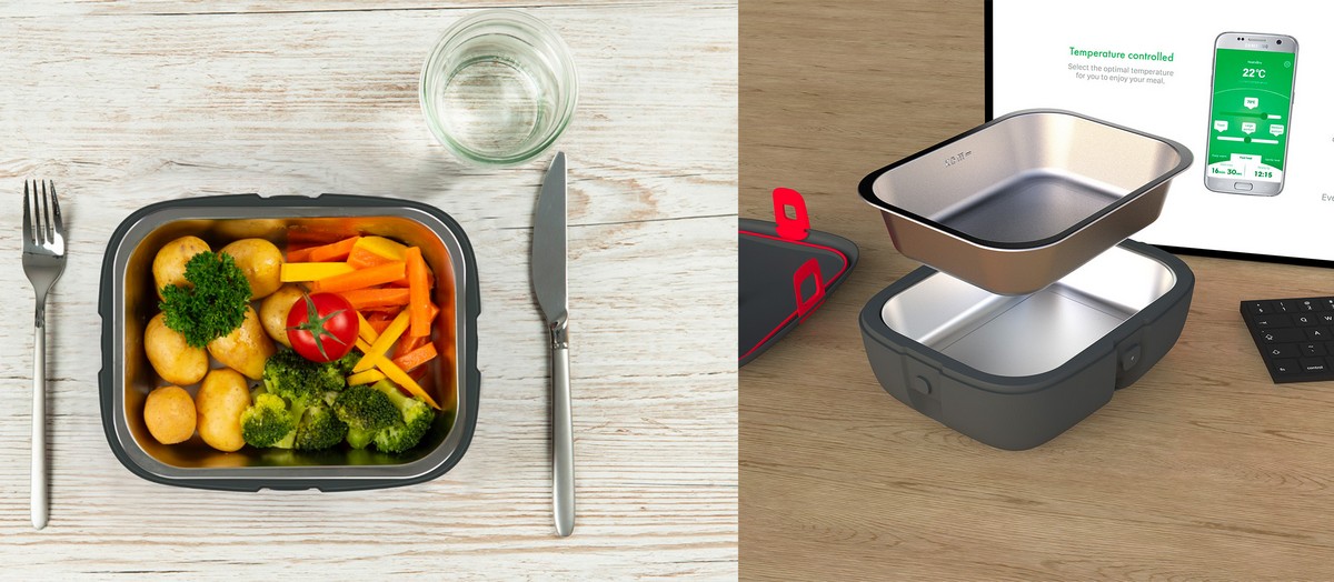 קופסת חימום מזון תרמית עם חיבור באמצעות בלוטוס לטלפון נייד