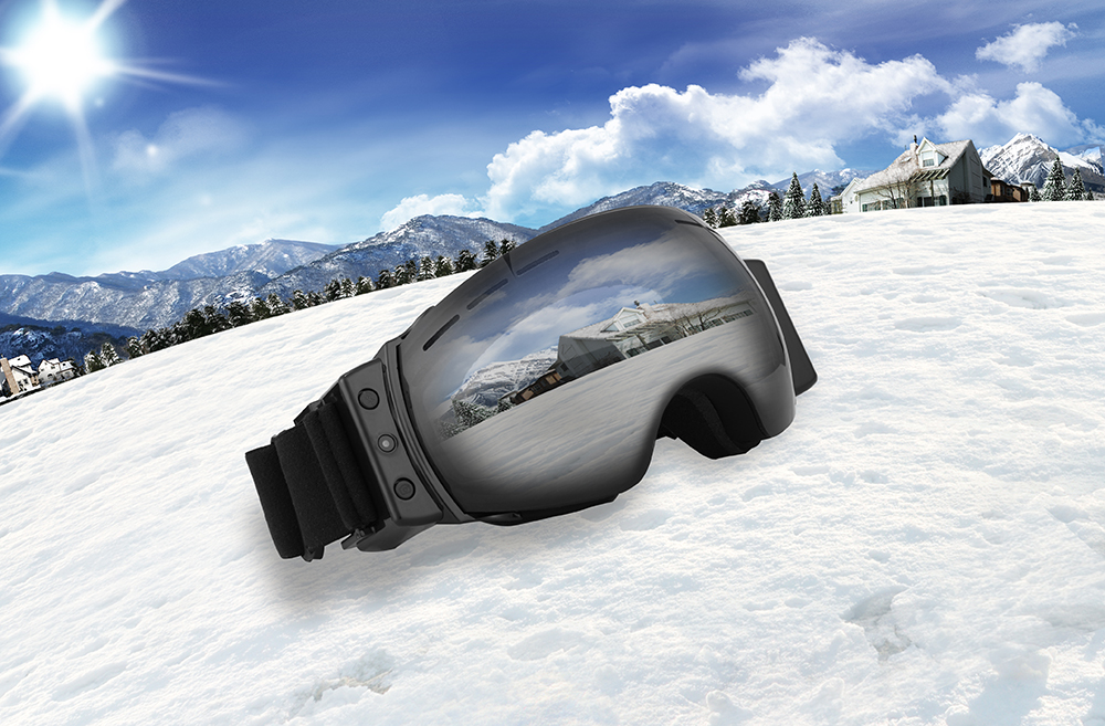 משקפי סקי עם מצלמה ו- Bluetooth