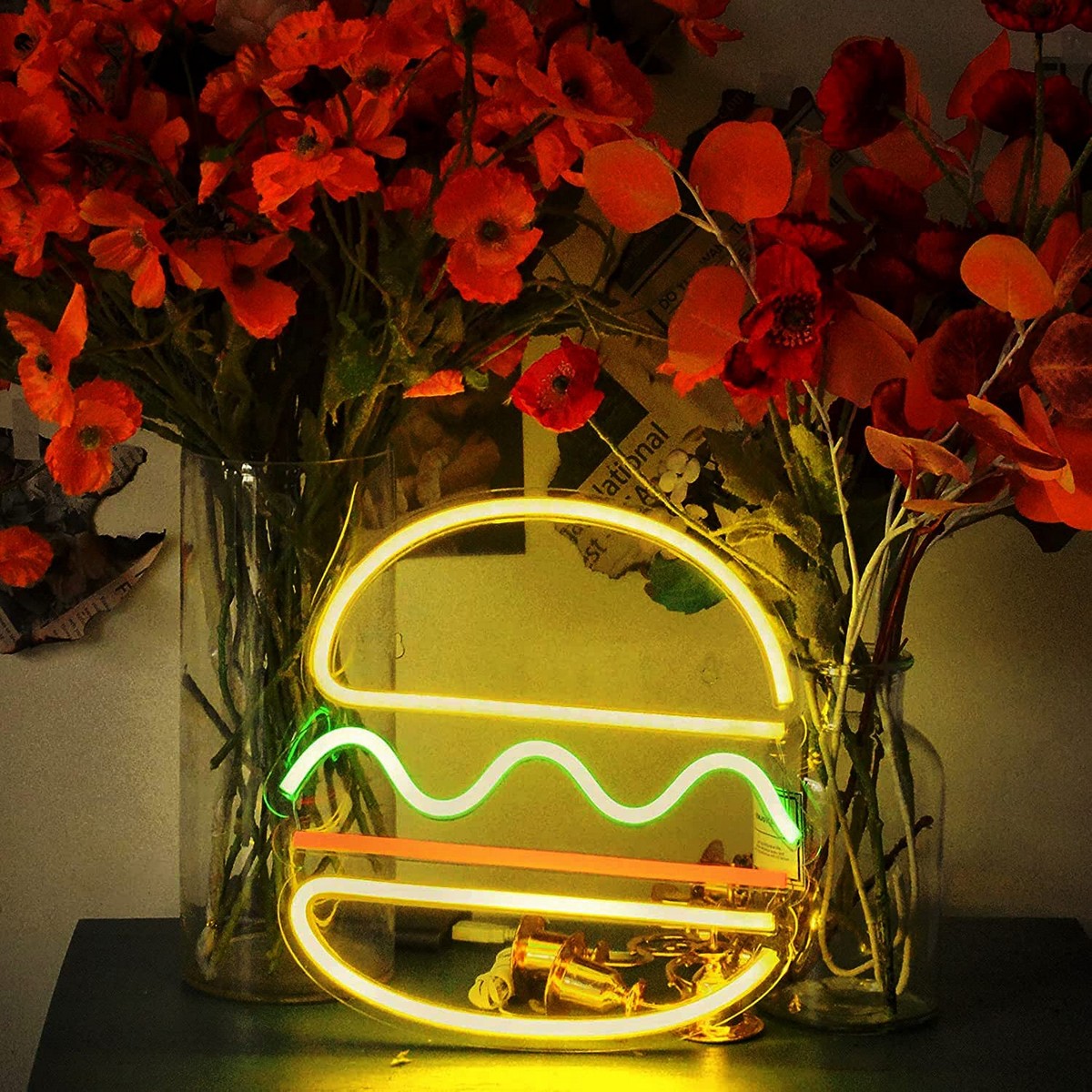 לוגו light neon מסעדת led board - המבורגר המבורגר