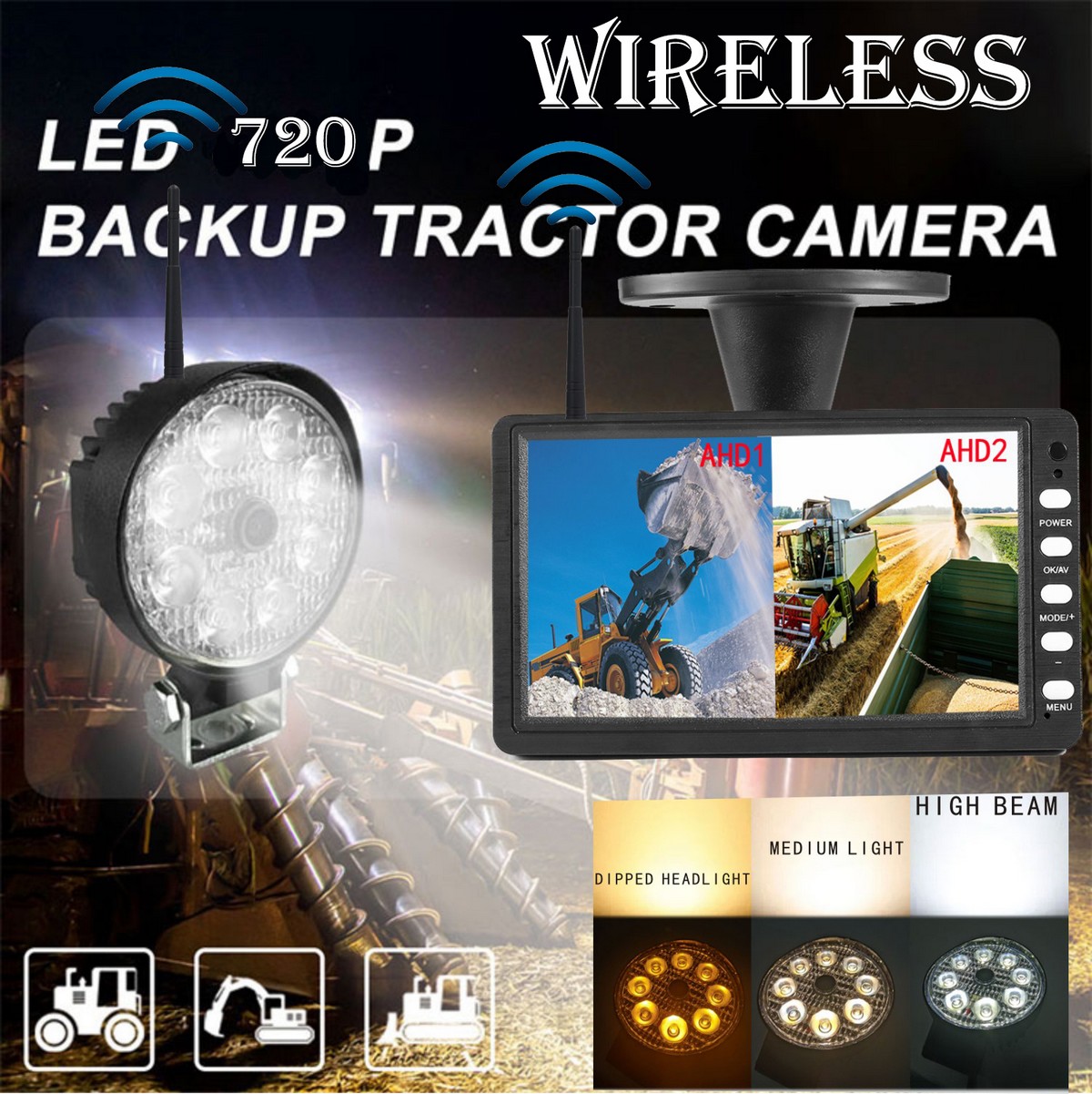 סט גיבוי - מצלמת Wifi עם נורת LED לבנה עוצמתית ופונקציות רבות