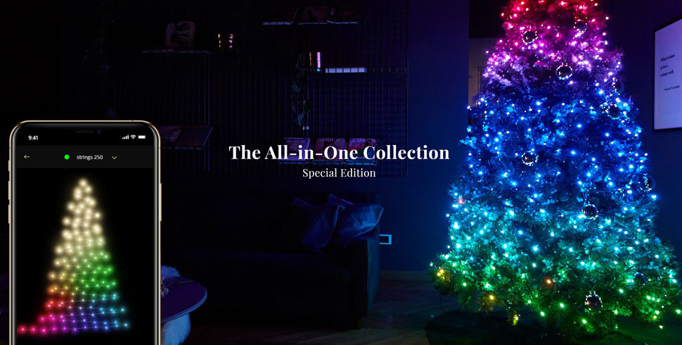 נורות LED של עץ חג המולד מנצנצות