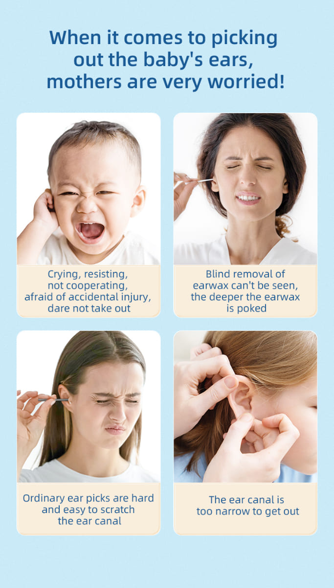 מסיר שעוות אוזניים לילדים לילדים עם מצלמה
